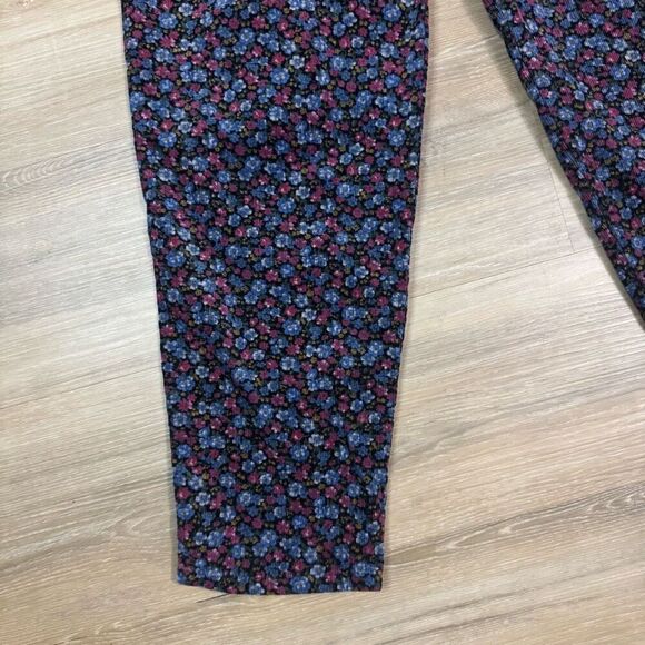 Vintage Stefano 8 High Rise Micro Floral Courduroy Pants Blue Purple Cottagecore - Picture 4 of 8